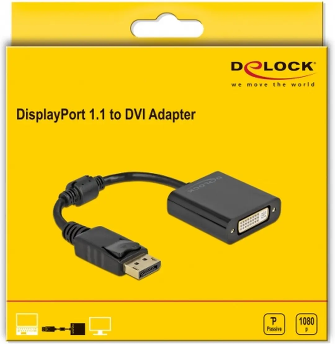Delock DisplayPort 1.1 naar DVI Adapter - Zwart