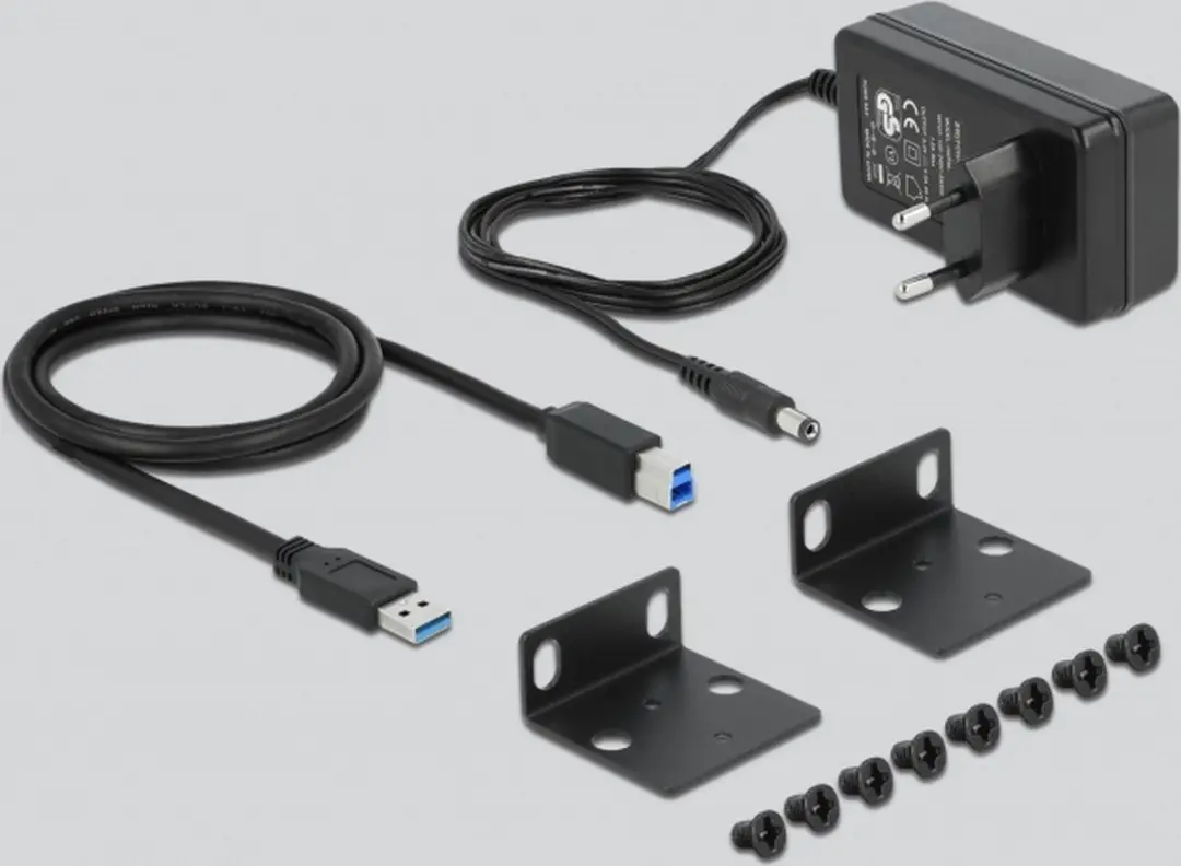Delock 10" Industry Hub 10x USB 3.2 Gen 1 Type-A - Zwart