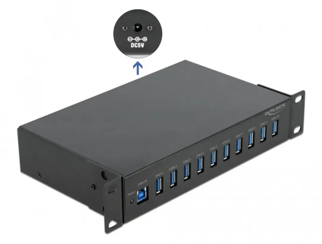 Delock 10" Industry Hub 10x USB 3.2 Gen 1 Type-A