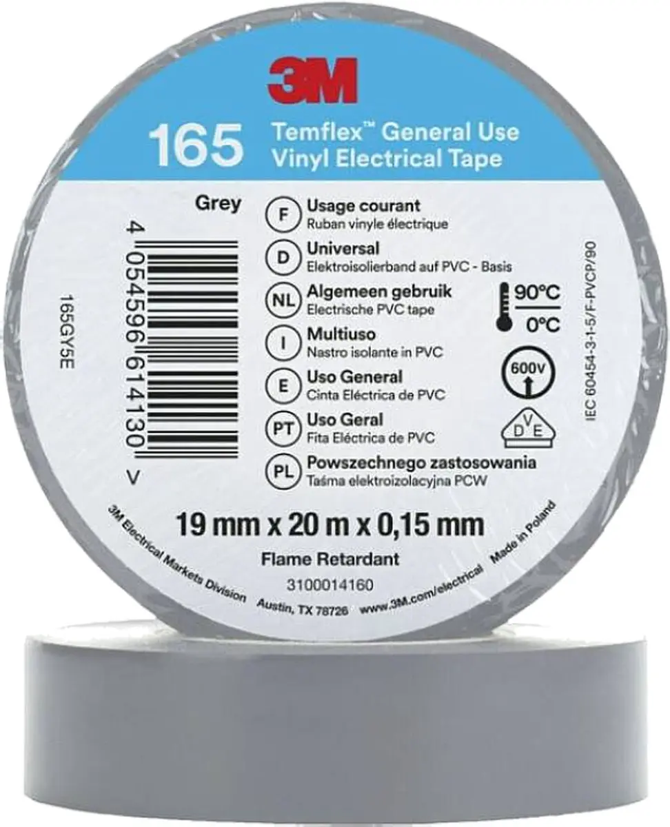 3M Isolatie Tape 19mm Grijs