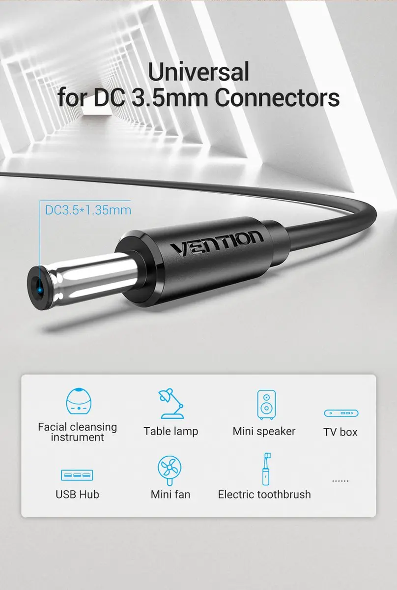 Vention USB naar DC 3.5mm 5V Kabel - 1m