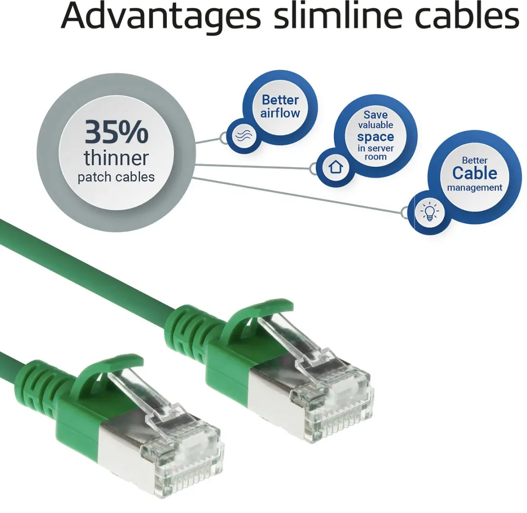 ACT DB7751 Groene CAT6A Patchkabel 1,5m - Snagless