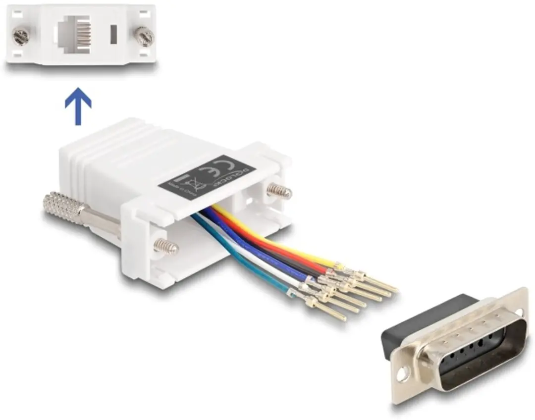 Delock D-Sub 15 naar RJ12 Adapterkit Wit