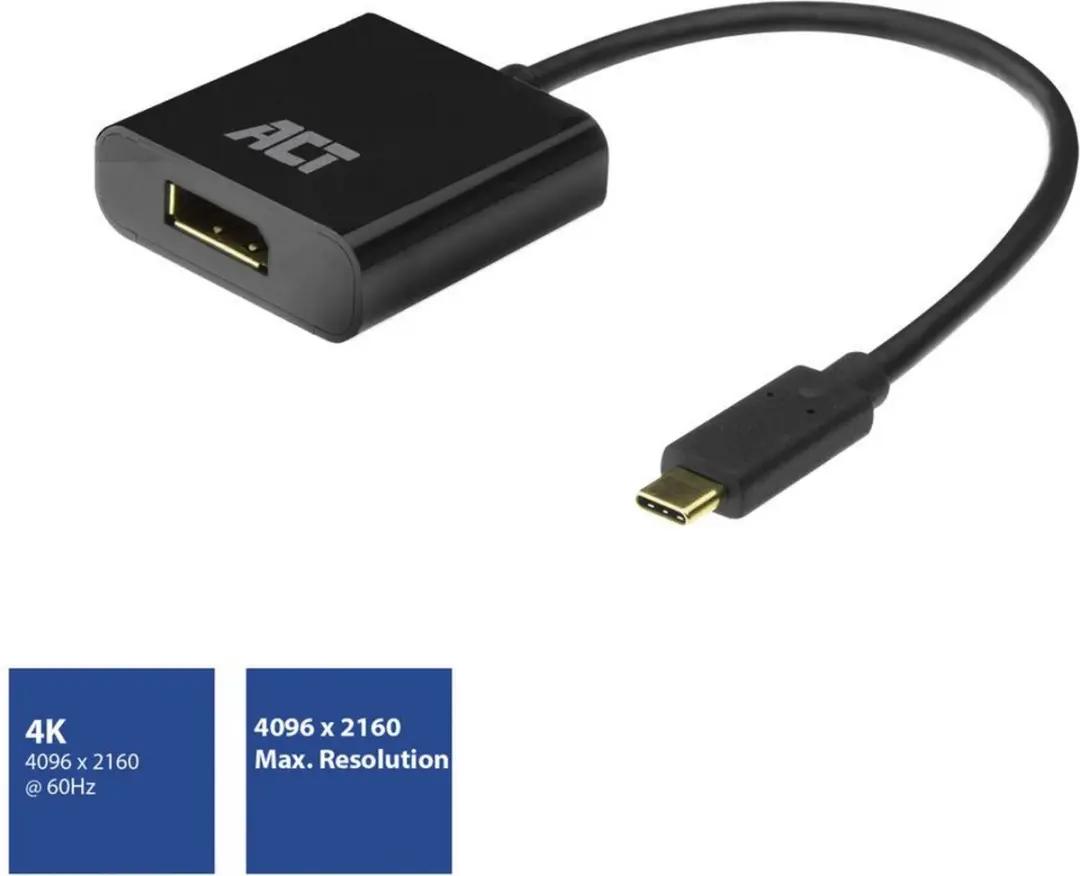 ACT AC7320 USB-C naar DisplayPort Kabel 4K@60Hz