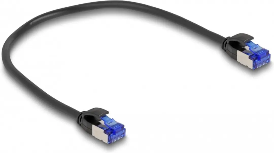 Delock RJ45 Cat.6A S/FTP Kabel 0,25m - Zwart