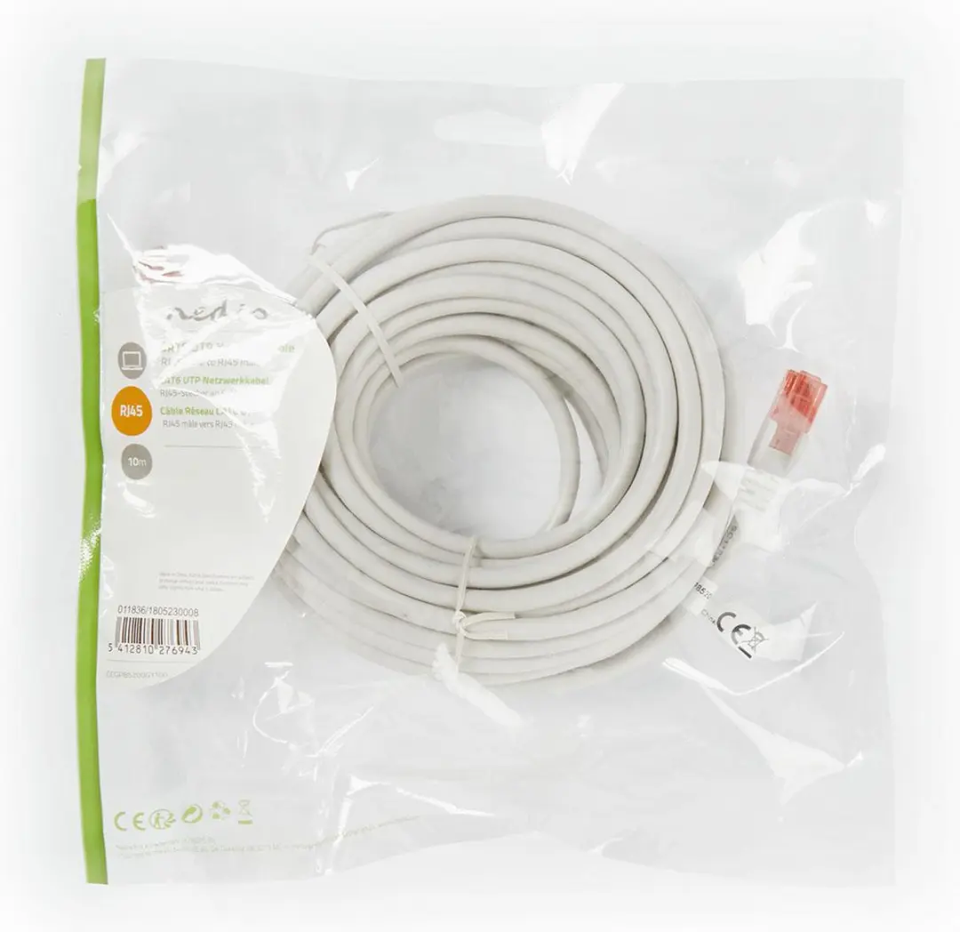 Nedis CAT6 Netwerkkabel RJ45 10m - Grijs