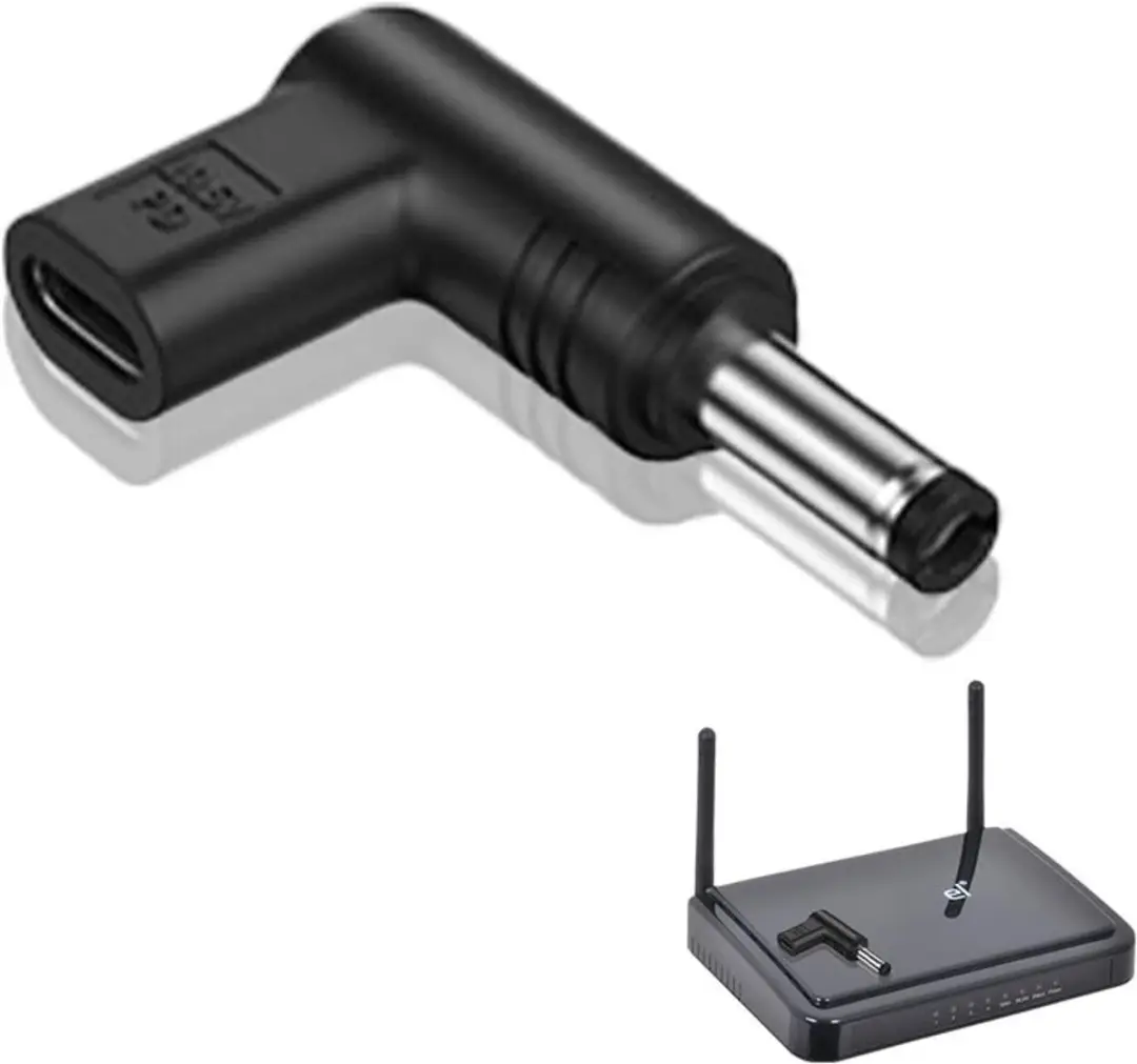 NÖRDIC USB-C naar DC 4,5x3,0mm Adapter 100W - Zwart