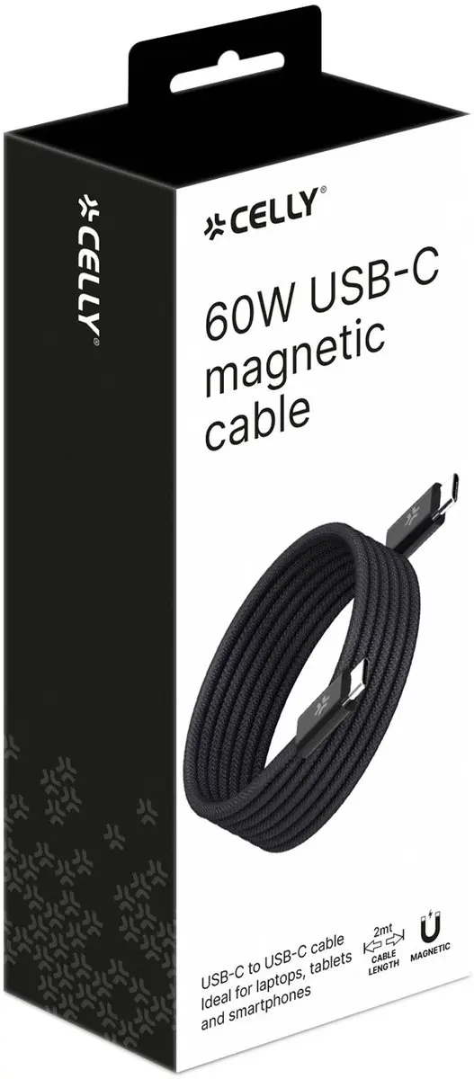 Celly USB-C Magnetische Kabel 1m - Zwart