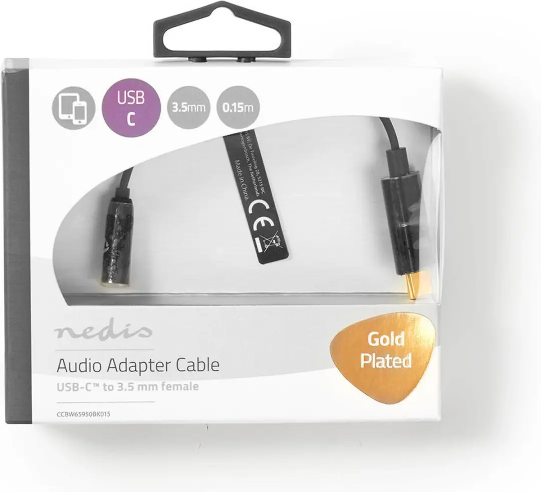 Nedis USB-C Adapter 3,5mm Vrouwelijk - 15cm - Zwart