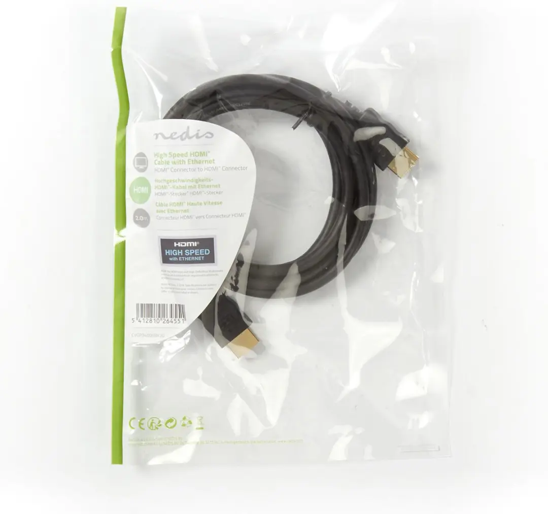 Nedis HDMI-Kabel CVGT34000BK20 4K@30Hz - 2m - Zwart