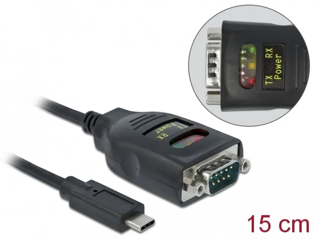 Delock USB-C naar RS-232 DB9 Adapter