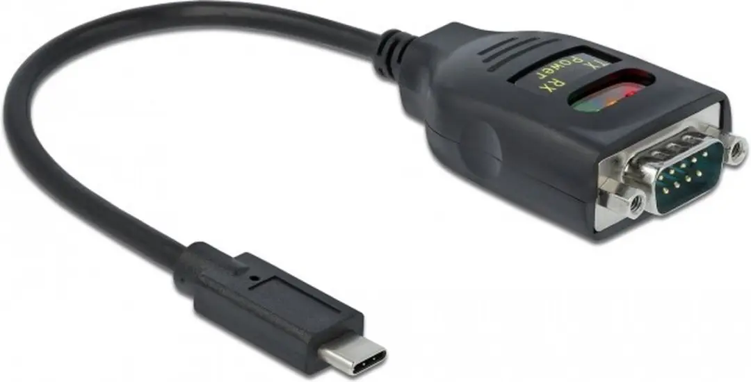 Delock USB-C naar RS-232 DB9 Adapter - 15kV ESD - Zwart