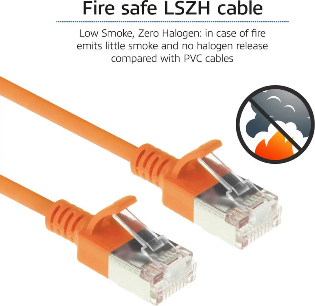 ACT DC7101 Oranje LSZH U/FTP CAT6A Patchkabel 1m - Snagless