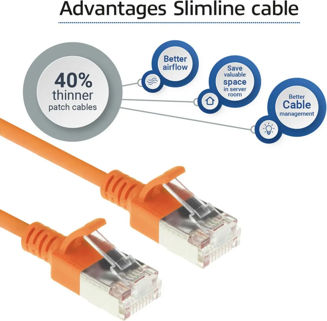 ACT DC7101 Oranje LSZH U/FTP CAT6A Patchkabel 1m - Snagless - afbeelding 6 van 6