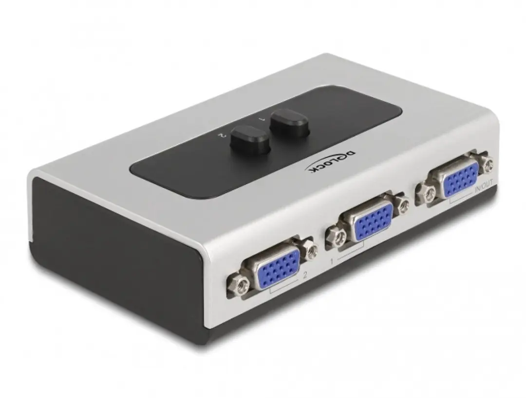 Delock VGA Switch 2 Poorten Handmatig Bidirectioneel