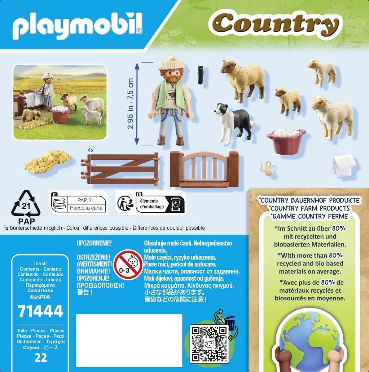 Playmobil Country Jonge Herder met Schapen 71444 - Multicolor - afbeelding 6 van 6