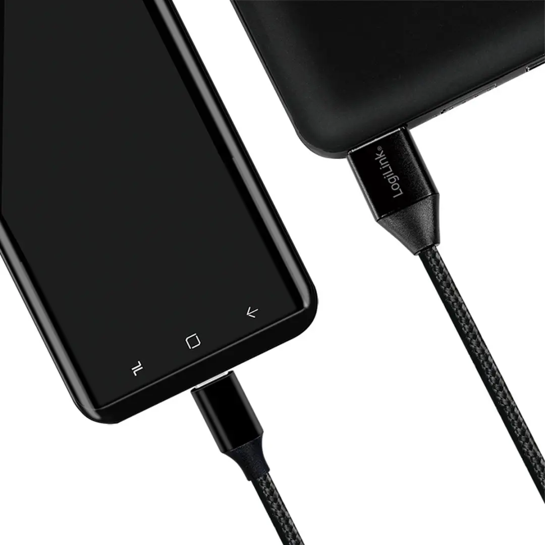 Logilink USB 2.0 USB-C naar USB-A Kabel 1m - Zwart
