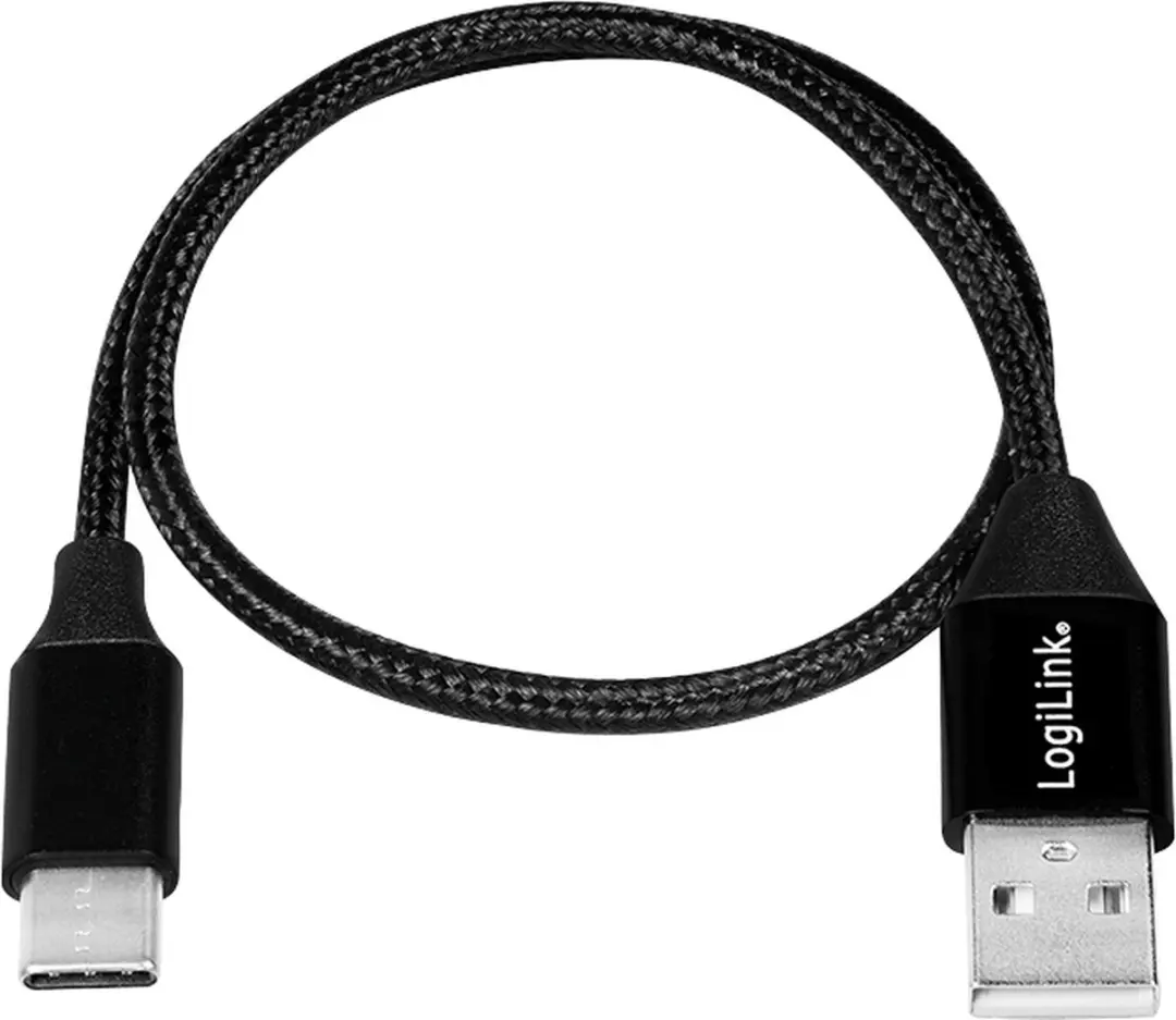 Logilink USB 2.0 USB-C naar USB-A Kabel 1m - Zwart
