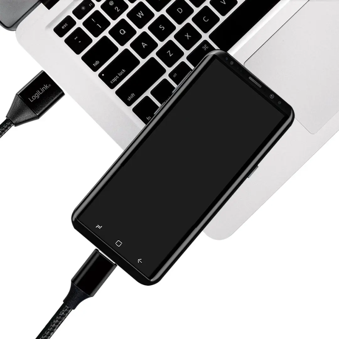 Logilink USB 2.0 USB-C naar USB-A Kabel 1m - Zwart