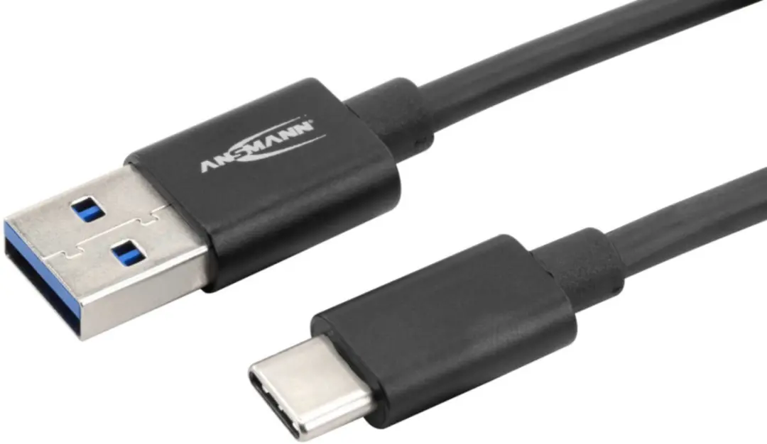 Ansmann USB 3.2 Gen1 USB-A/USB-C Kabel 1.20m - Zwart
