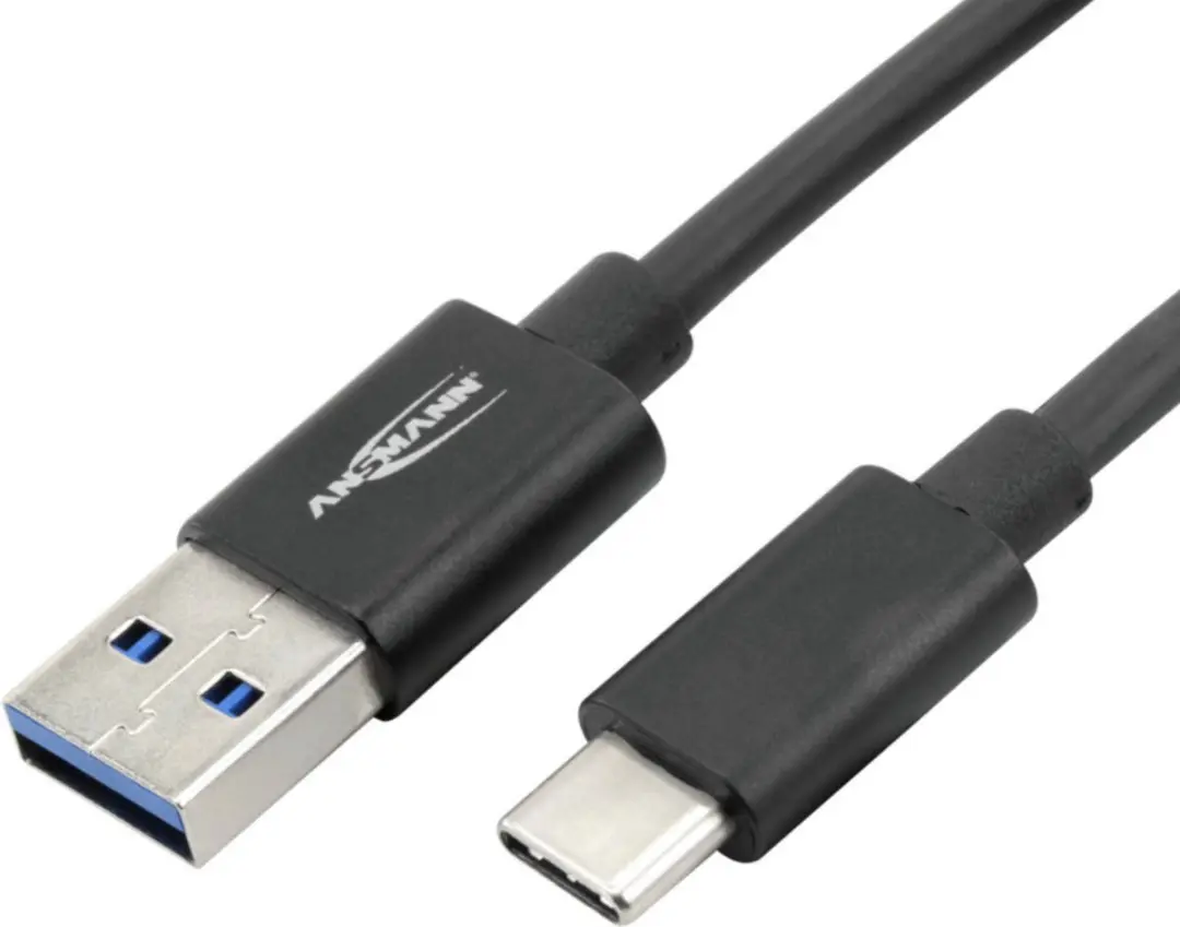 Ansmann USB 3.2 Gen1 USB-A/USB-C Kabel 1.20m - Zwart