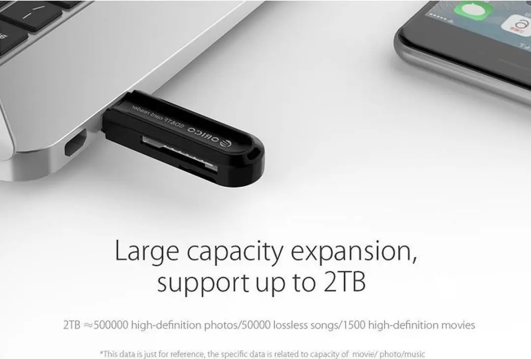 ORICO ORI-CRS21-BK USB3.0 Kaartlezer - TF/SD - 5Gbps - Zwart