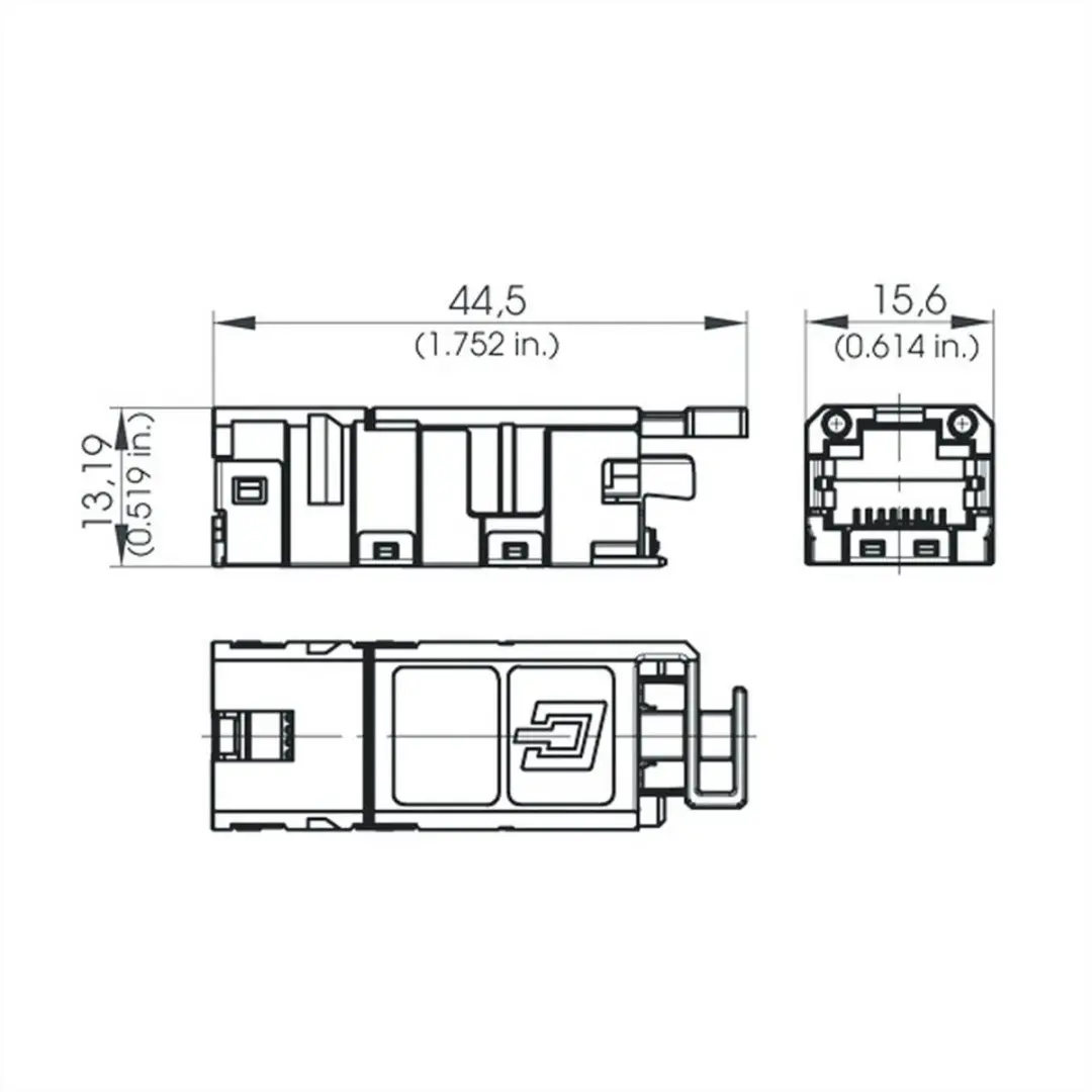 Metz Connect 1401100810MI RJ45-inbouwbus 8P8C - Grijs