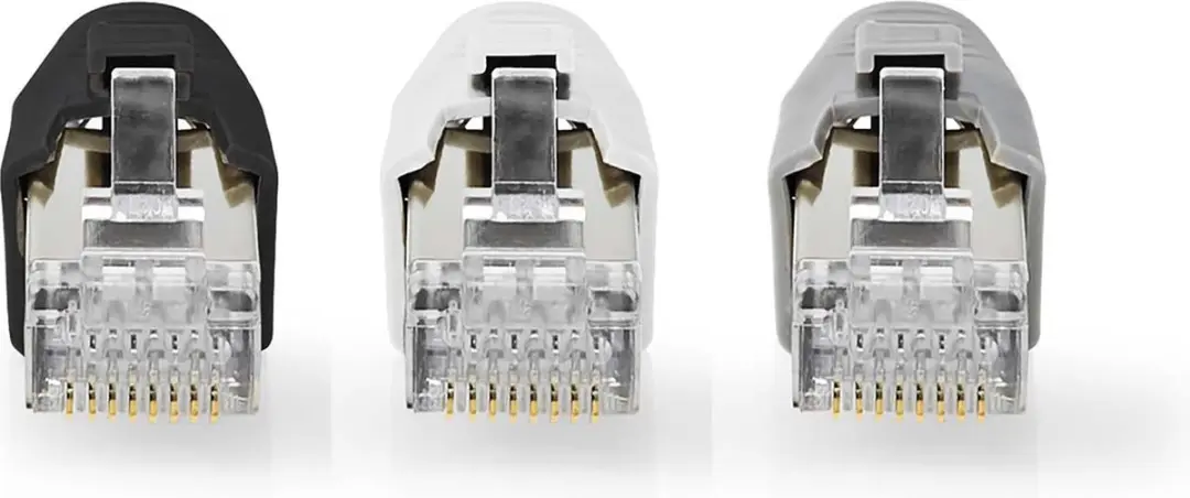 Nedis RJ45 Pass Through CAT7 FTP Connector - 10 Stuks - Verguld - Grijs