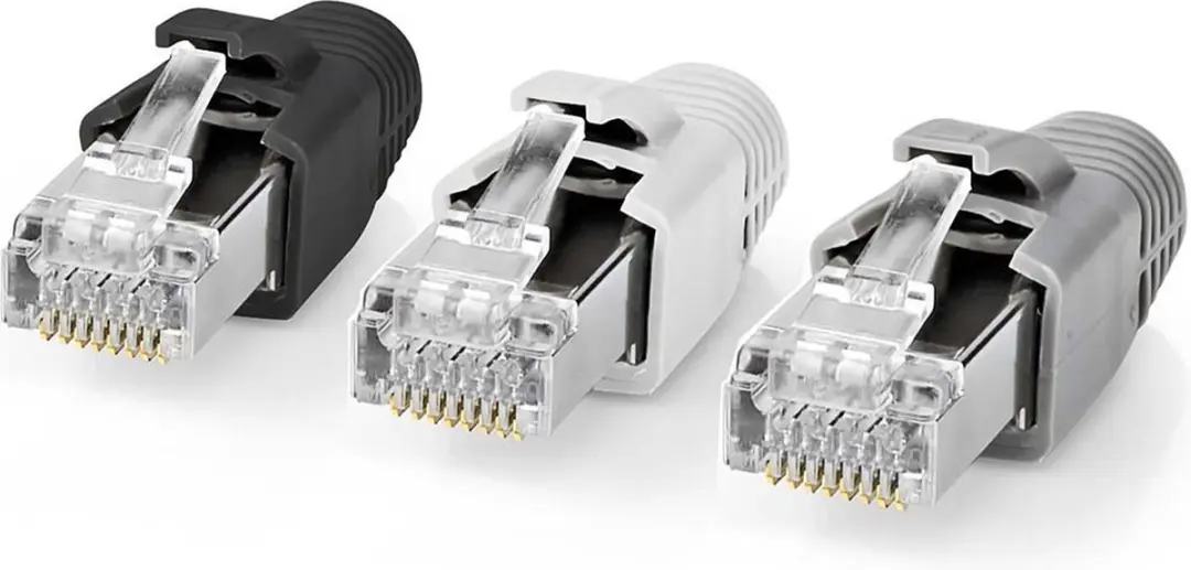 Nedis RJ45 Pass Through CAT7 FTP Connector - 10 Stuks - Verguld - Grijs