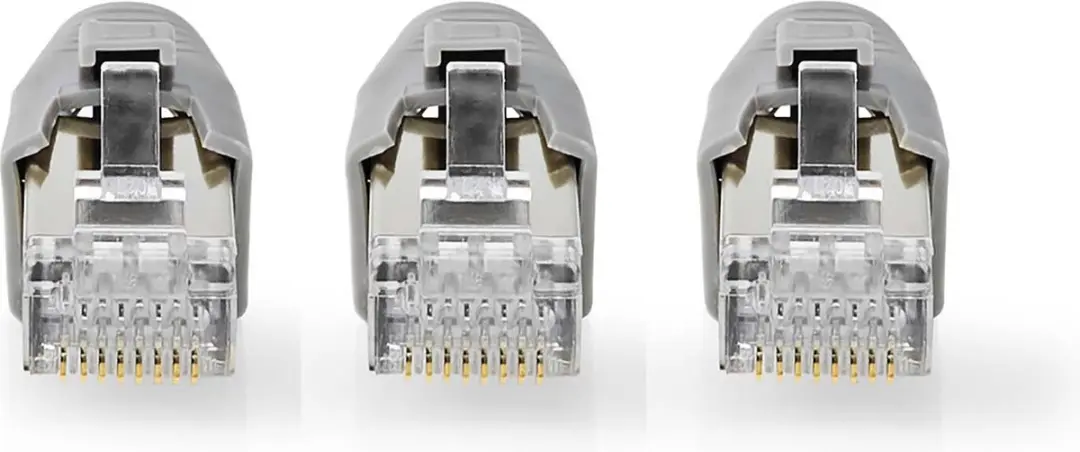 Nedis RJ45 Pass Through CAT7 FTP Connector - 10 Stuks - Verguld - Grijs
