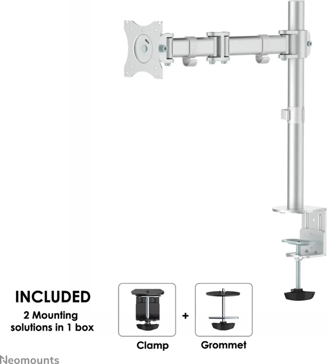 Neomounts NM-D135SILVER Monitorarm 10-30" - 8 kg - Zilver
