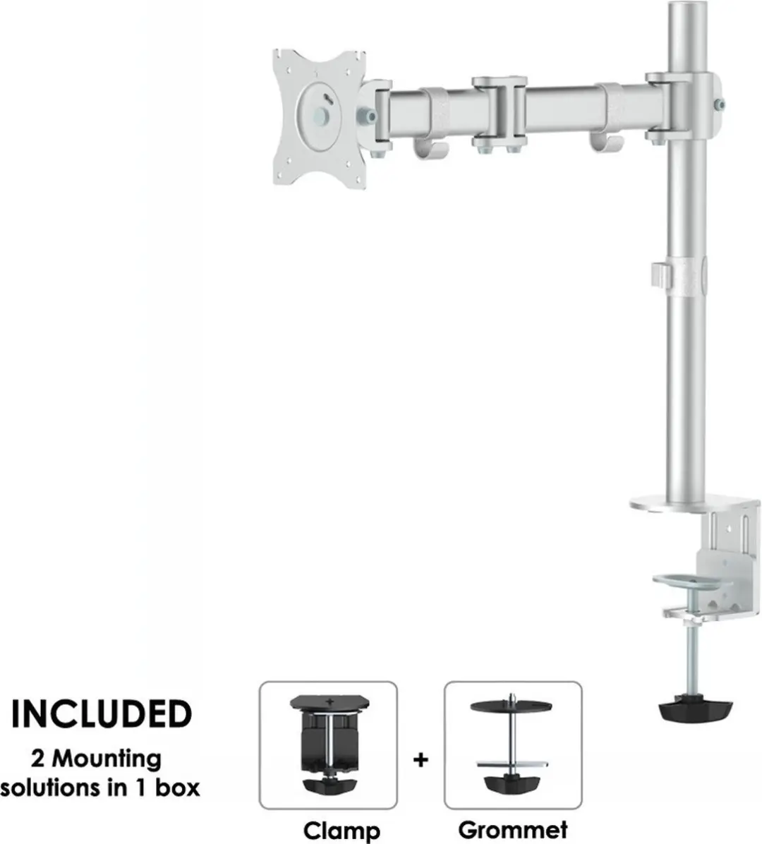 Neomounts NM-D135SILVER Monitorarm 10-30" - 8 kg - Zilver