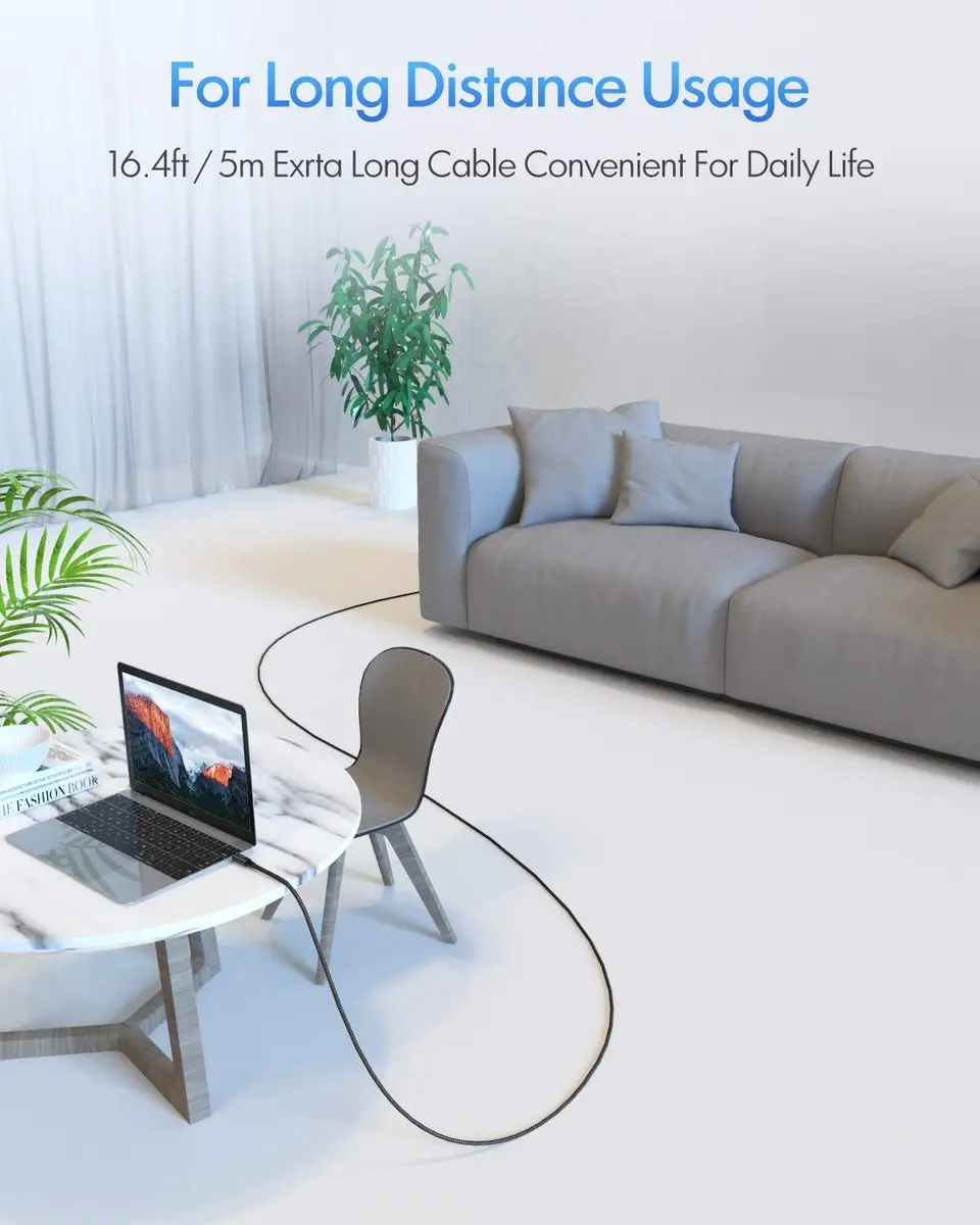 NÖRDIC USBC-425 USB-C Kabel 3.0 - 5Gbps - 15m - Zwart