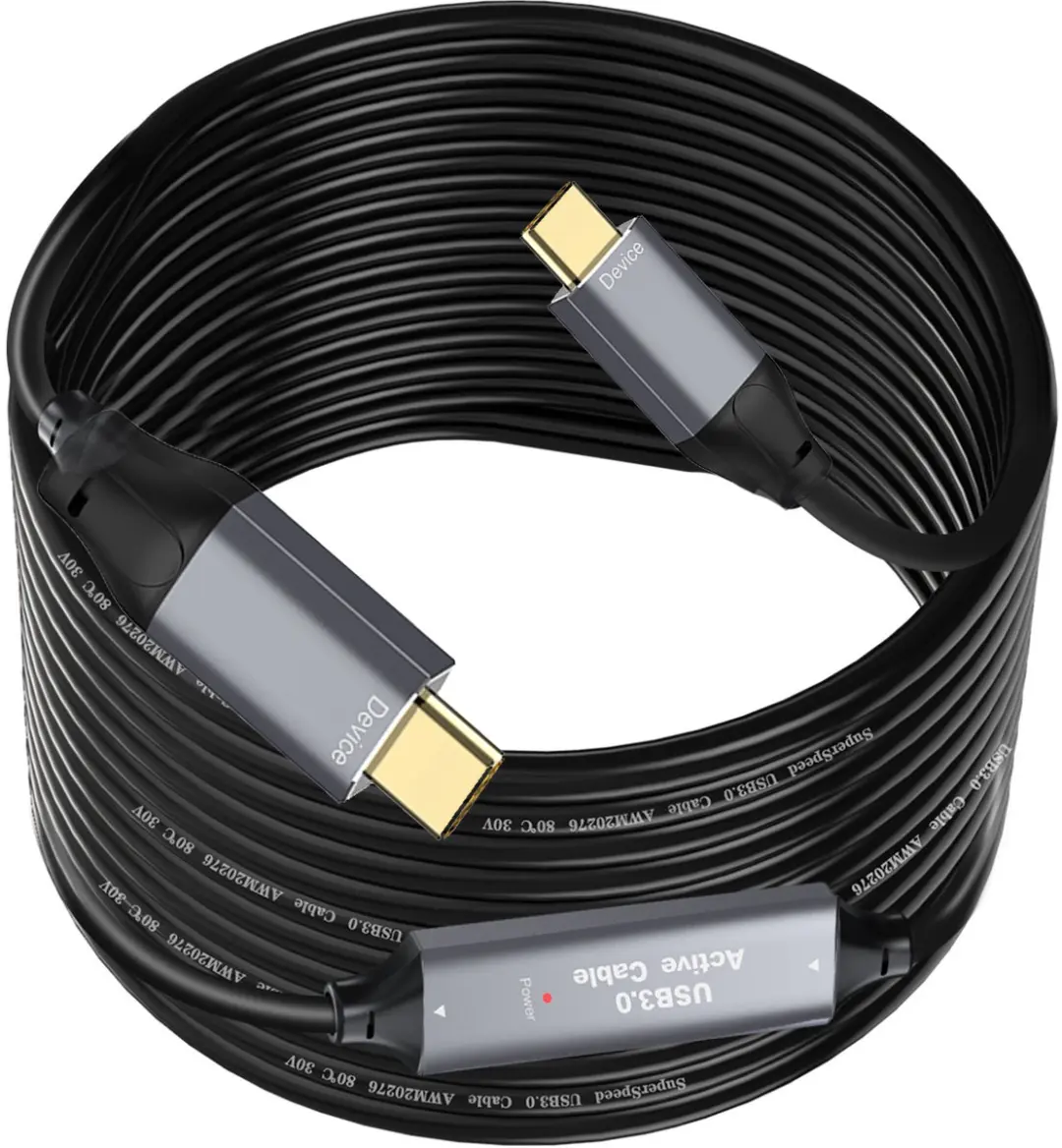 NÖRDIC USBC-425 USB-C Kabel 3.0 - 5Gbps - 15m - Zwart