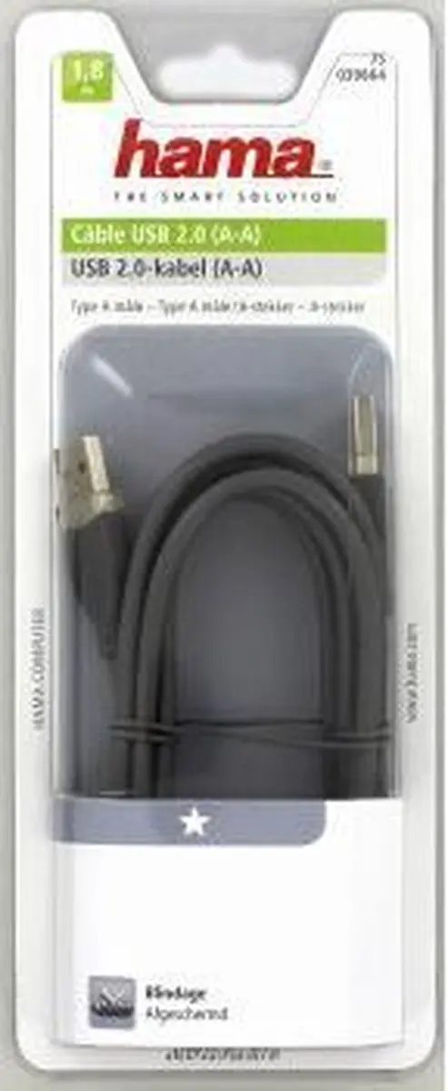 Hama USB Kabel A-A 1.8m - 75039664