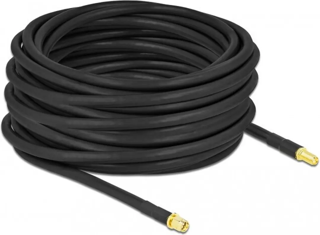 Delock SMA-SMA Antennekabel LMR/CFD300 15m - Zwart