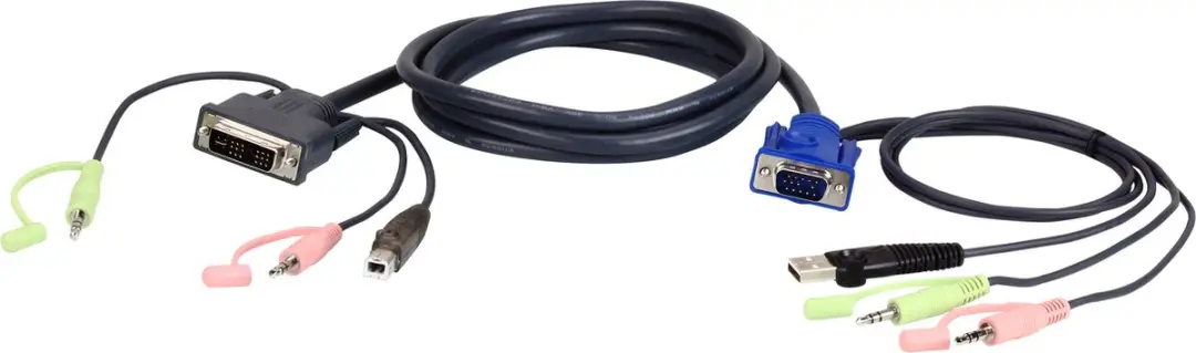 Aten 2L-7DX2U KVM Kabel VGA naar DVI 1,8m