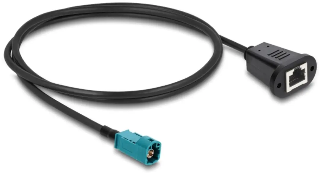 Delock HSD Male naar RJ45 Kabel 1m - Zwart/Blauw