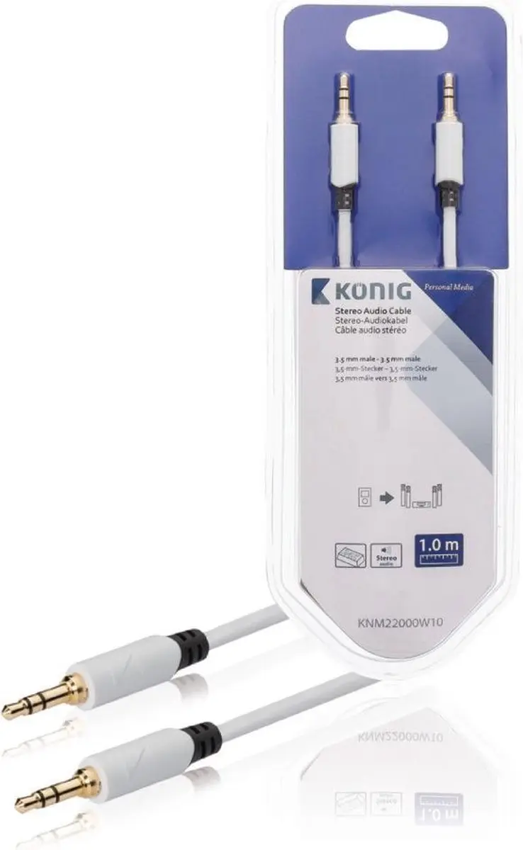 Konig Stereo Audiokabel 3,5mm M-M 1m