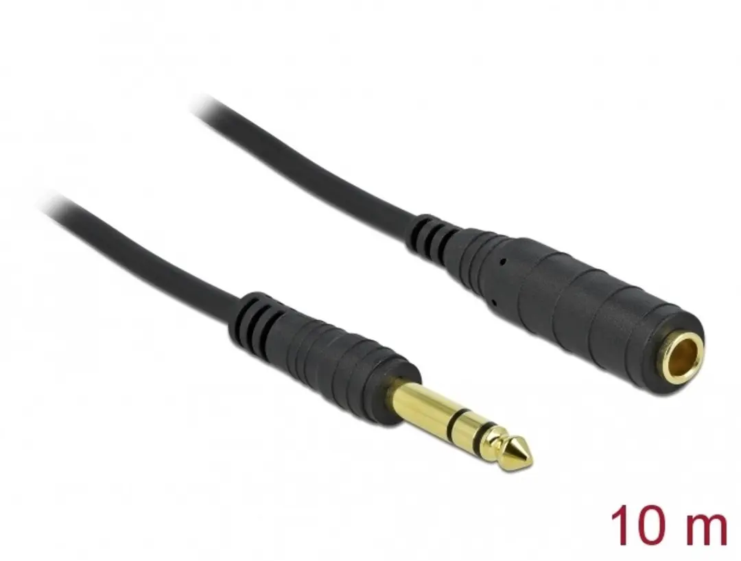 Delock Stereo Jackkabel 6.35mm M/F 10m