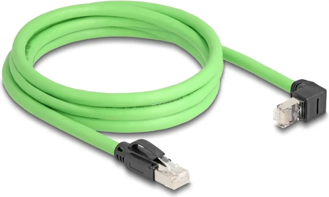 Delock Cat.6A RJ45 Kabel 2m - Groene gehoekte stekker - SF/UTP