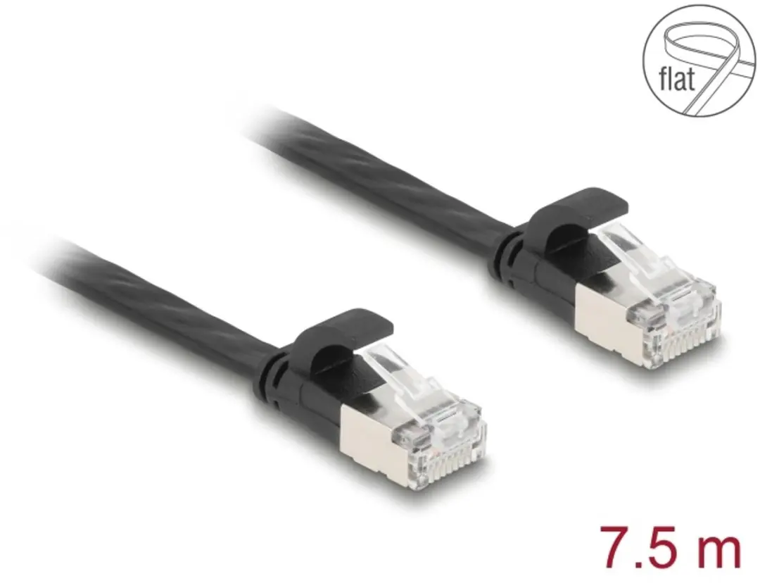 Delock Cat6a U/FTP Netwerkkabel 7,5m - Zwart