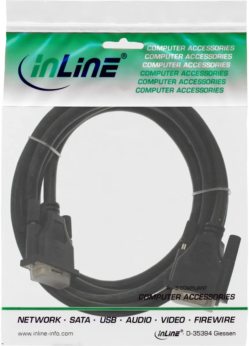 InLine DVI-D Kabel 24+1 Male/Male Dual Link 2m - Zwart