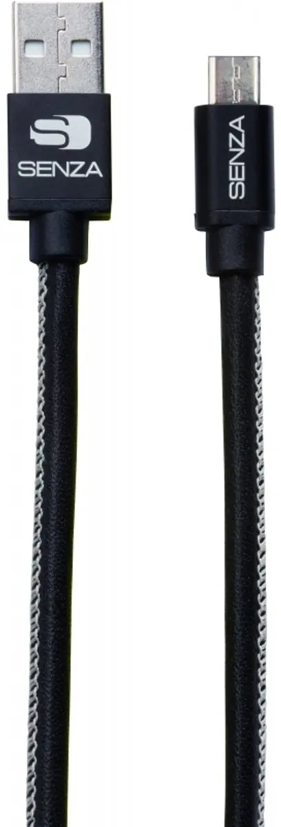 Senza Premium Leren Micro-USB Kabel 1.5m - Zwart