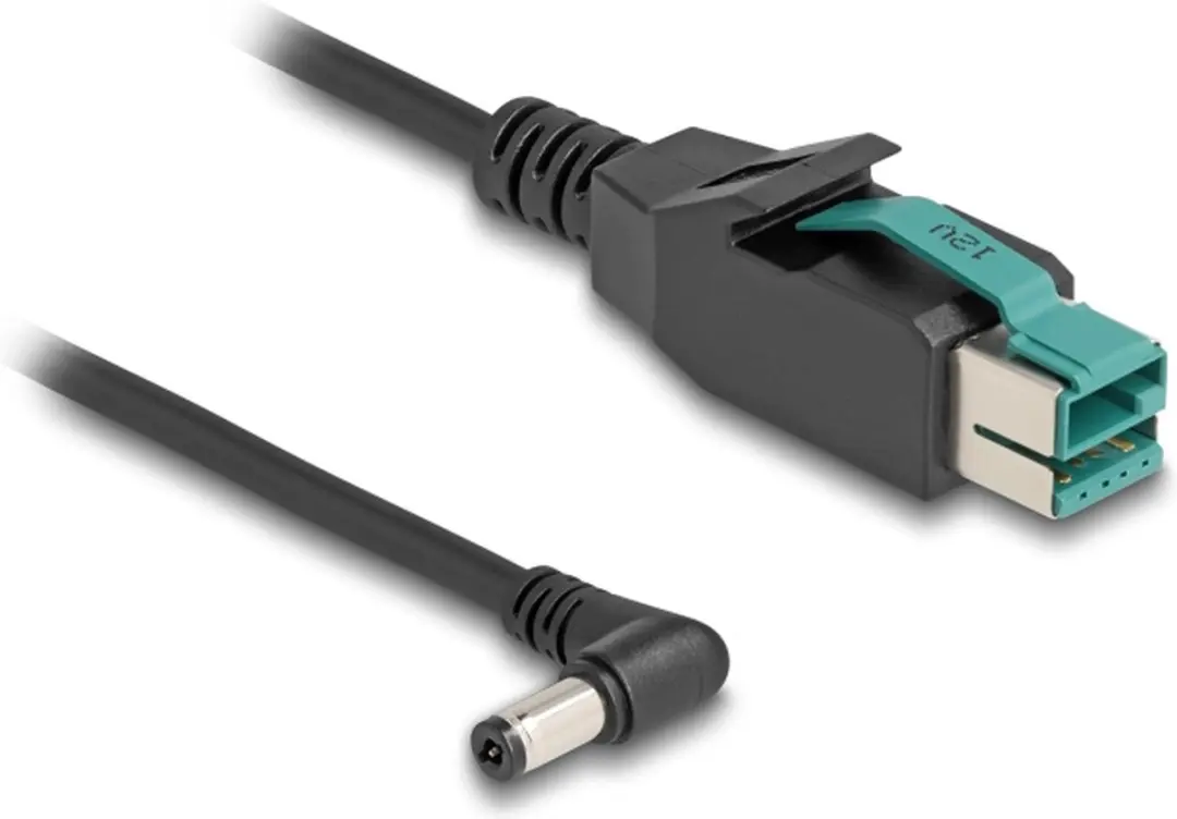 Delock PoweredUSB Kabel 12V DC 5.5x2.1mm - 1m - Zwart