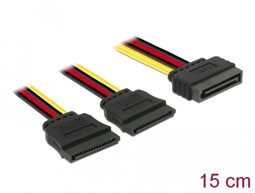Delock SATA Kabel 15-pin naar 2x SATA