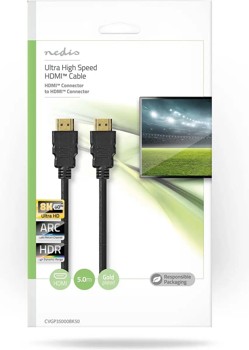 Nedis Ultra High Speed HDMI-kabel 8K 48Gbps 5m - Zwart