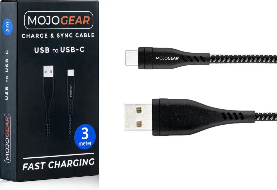 MOJOGEAR MG-16-3M USB-C naar USB Kabel 3m - Zwart