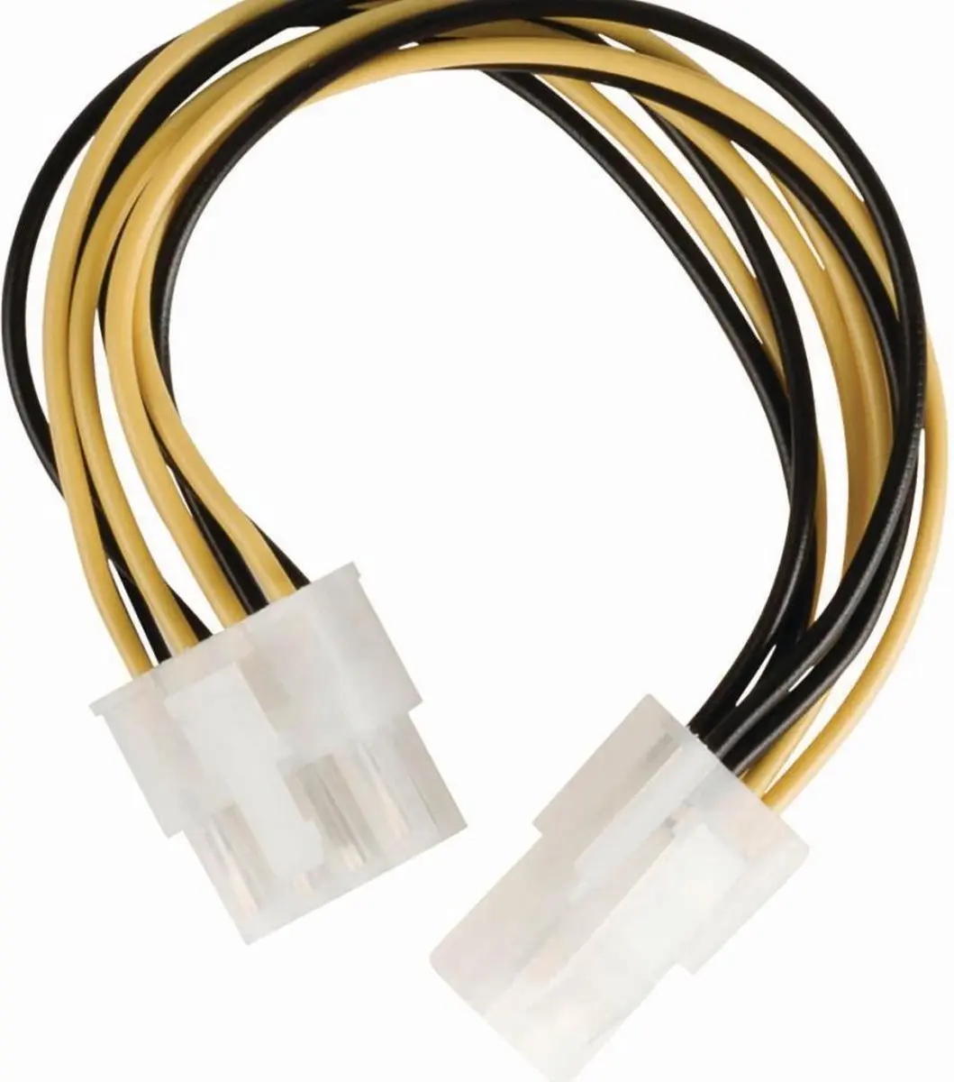 Nedis EPS 8-Pins Male P4 Female Voedingskabel 0.15m - Verguld - Geel/Zwart - afbeelding 6 van 6