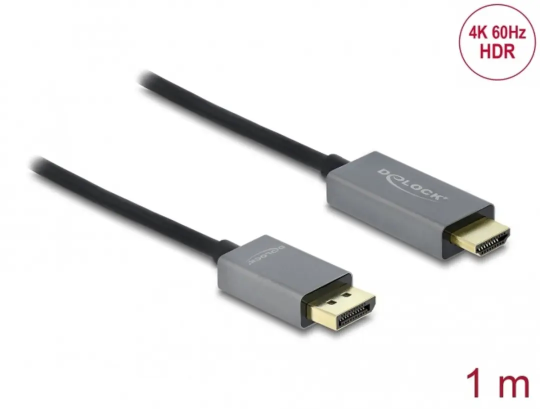 Delock Active DisplayPort 1.4 naar HDMI Kabel 4K 60Hz HDR 1m